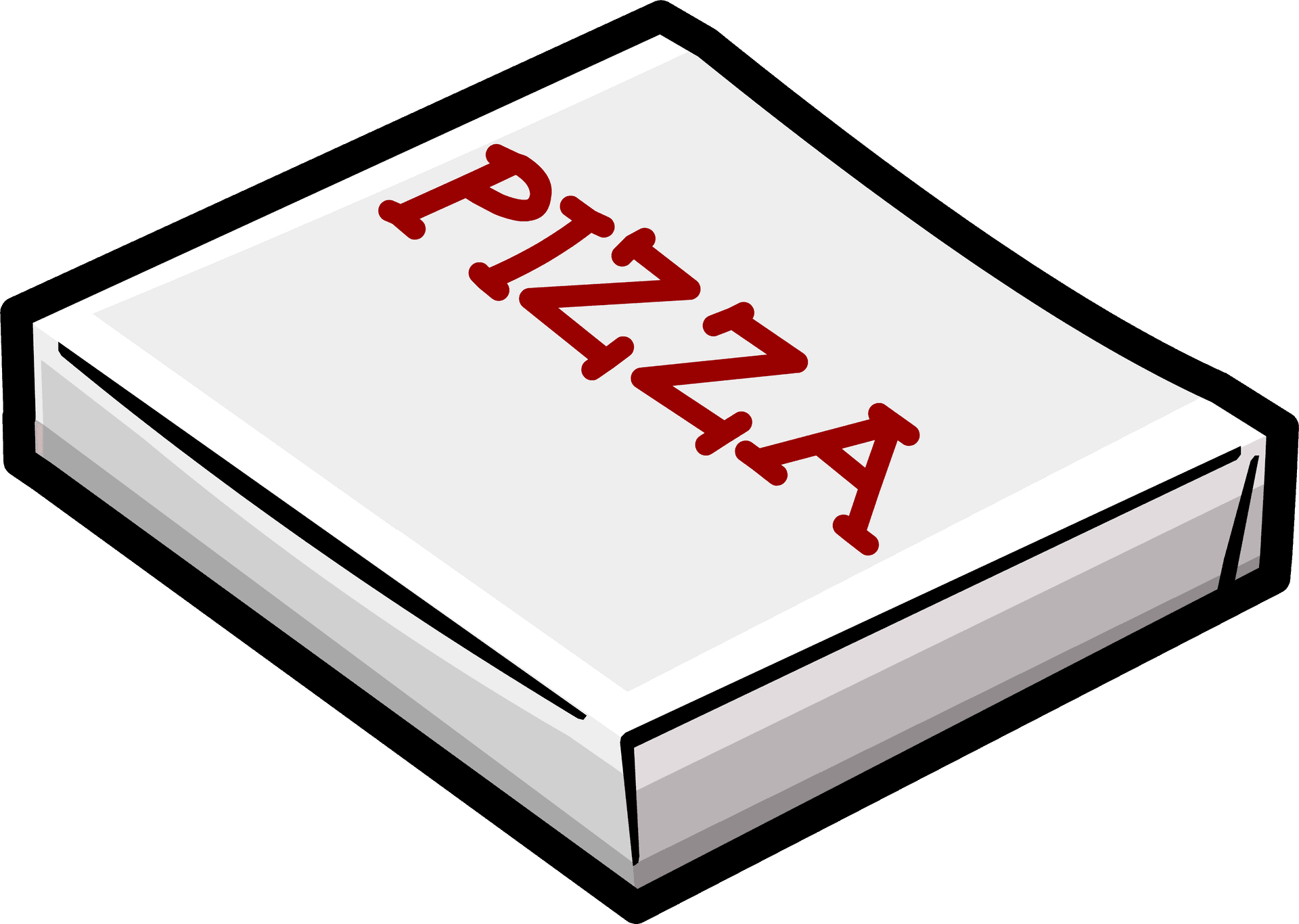 Closed Pizza Box Illustration PNG