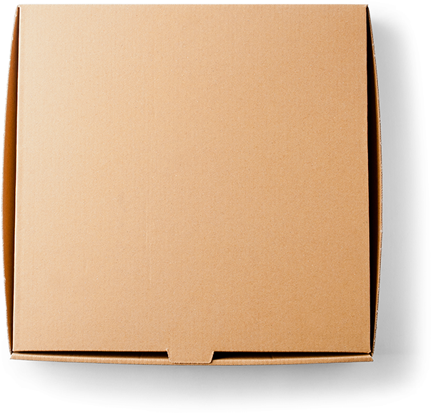 Closed Pizza Box Top View PNG