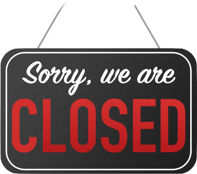 Closed Sign Hanging Door PNG