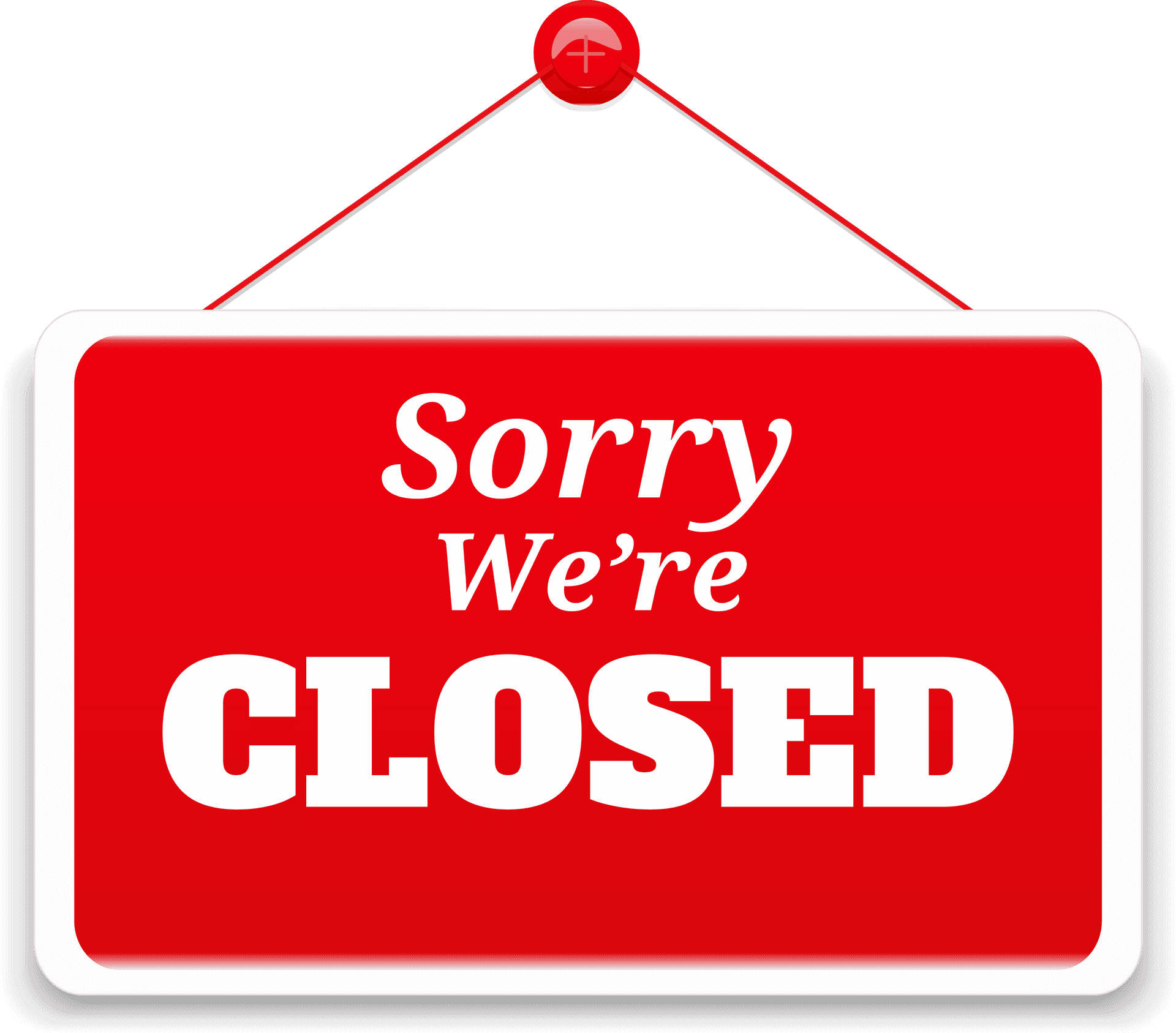 Closed Sign Hanging Door PNG