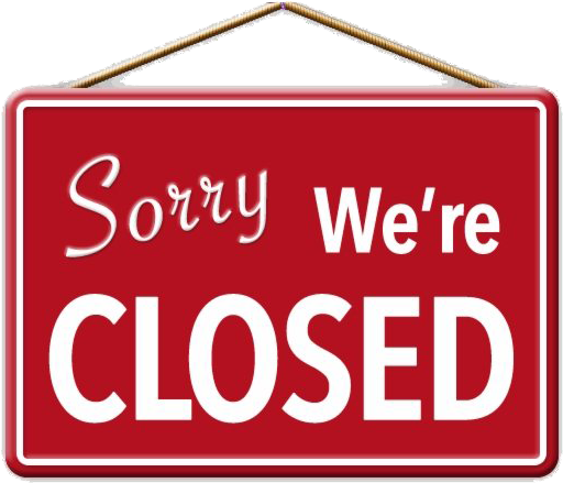 Closed Sign Redand White PNG