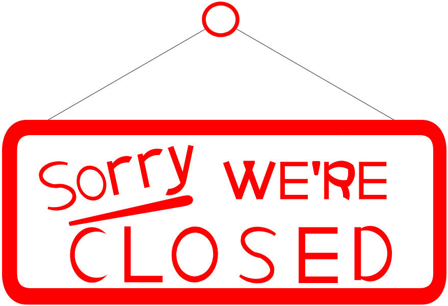 Closed Sign Redand White PNG