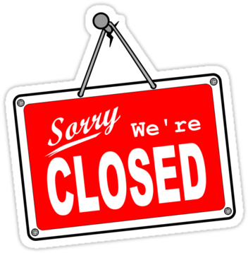 Closed Sign Redand White PNG