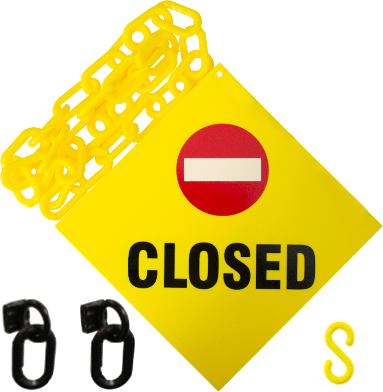 Closed Signwith Chainand Letters PNG