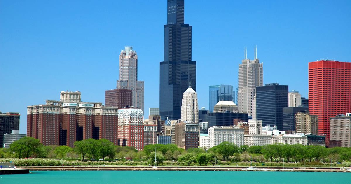 Unamirada Más Detallada A La Torre Willis En Chicago, Illinois Fondo de pantalla