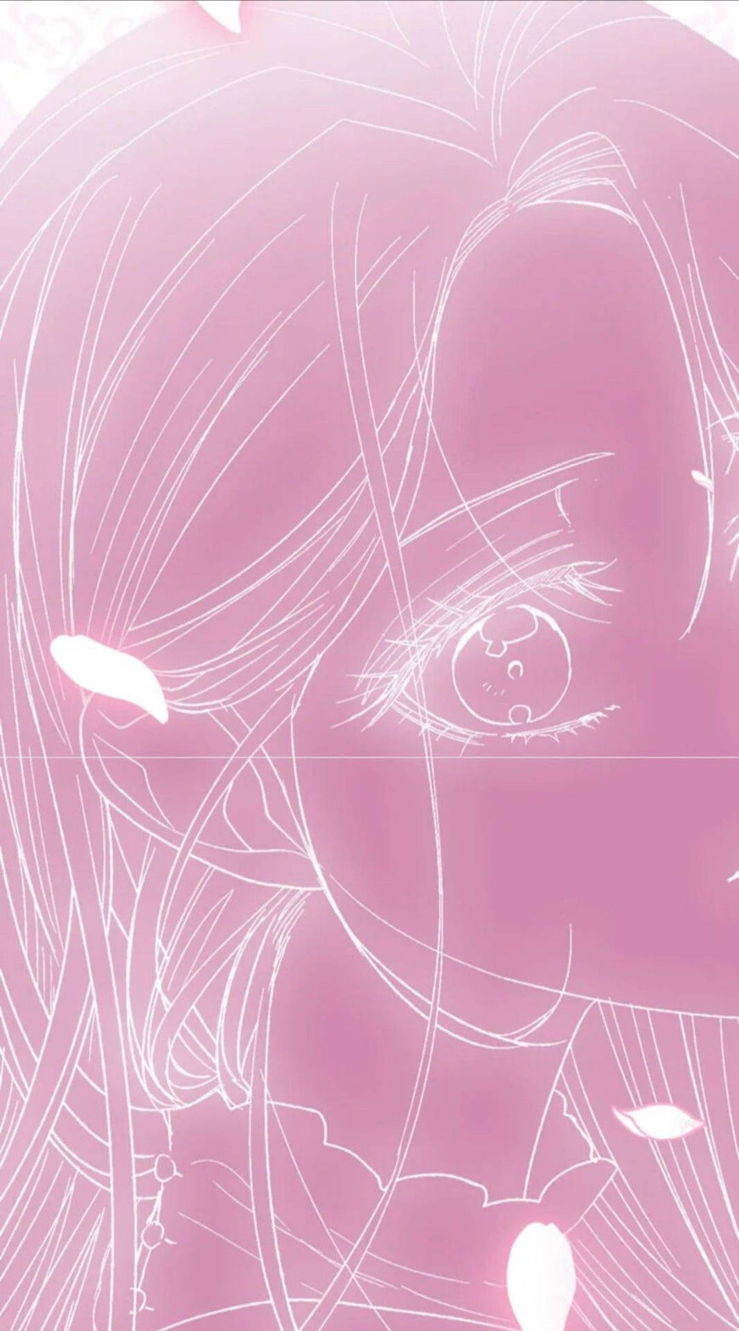 Closeup Aesthetic Pink Anime Girl Face Background