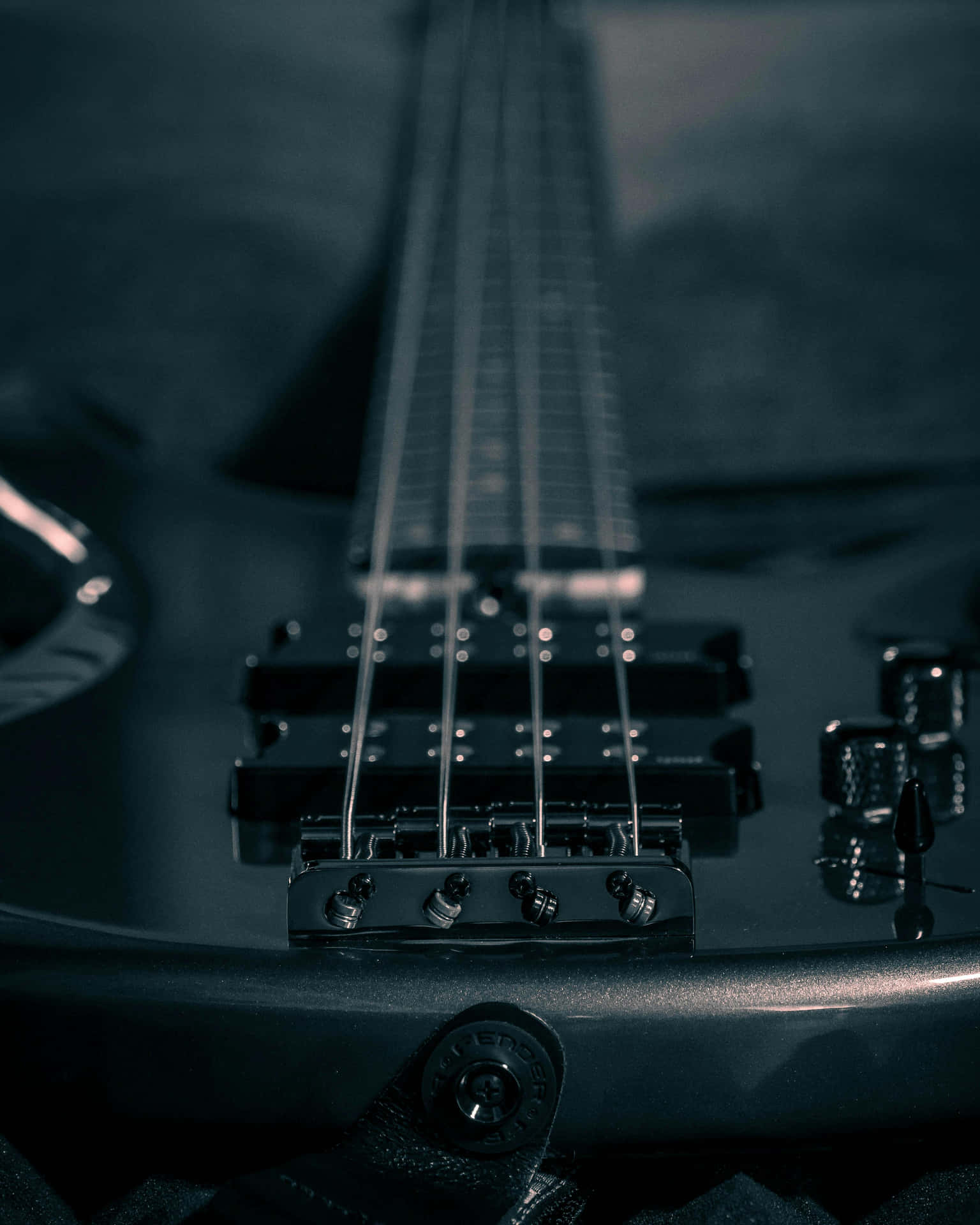 Closeup Bass Guitar Strings Wallpaper