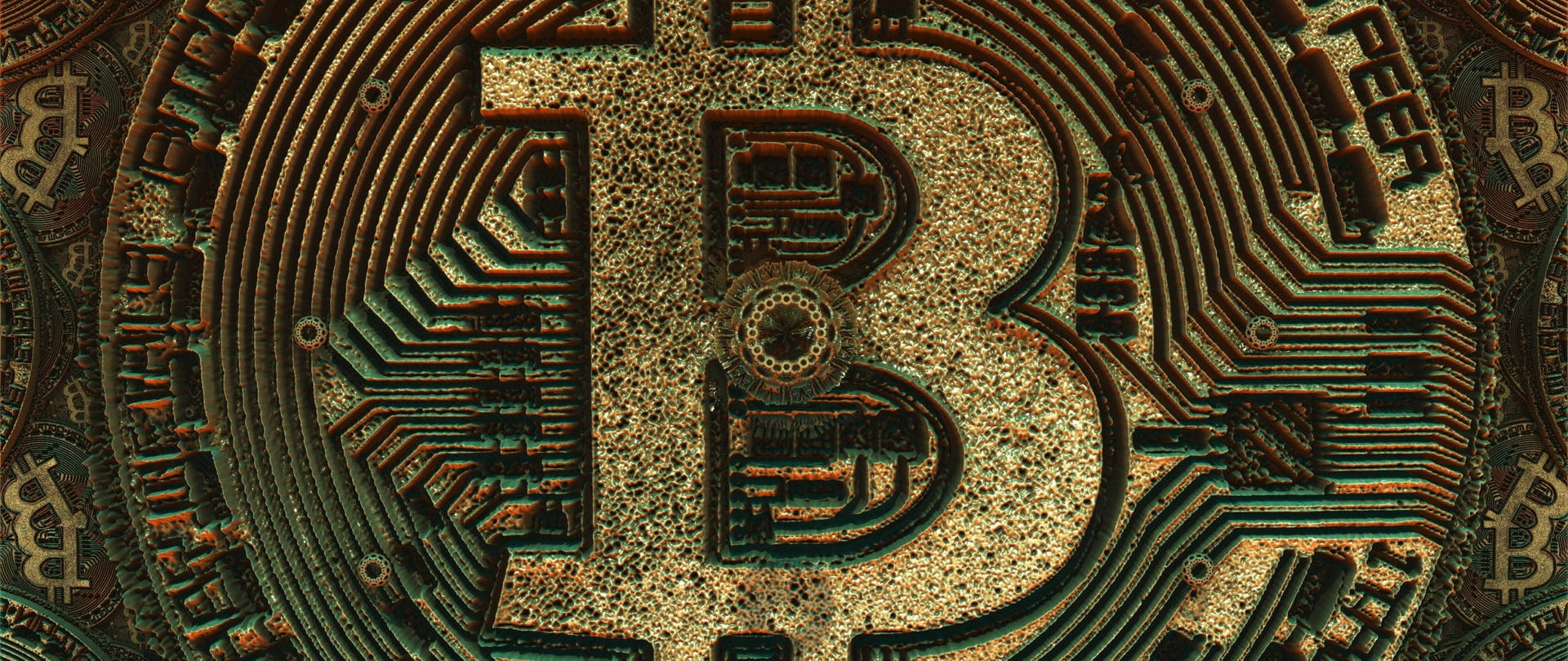Closeup Bitcoin Crypto Background Picture