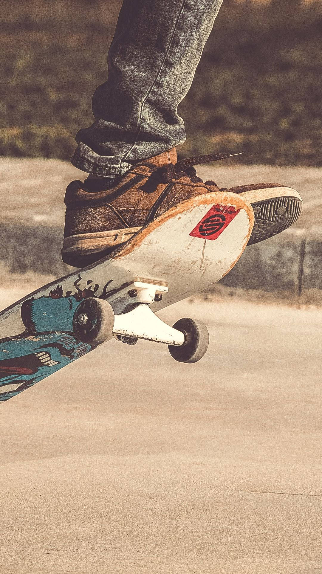 Closeup Cropped Skateboard iPhone Wallpaper