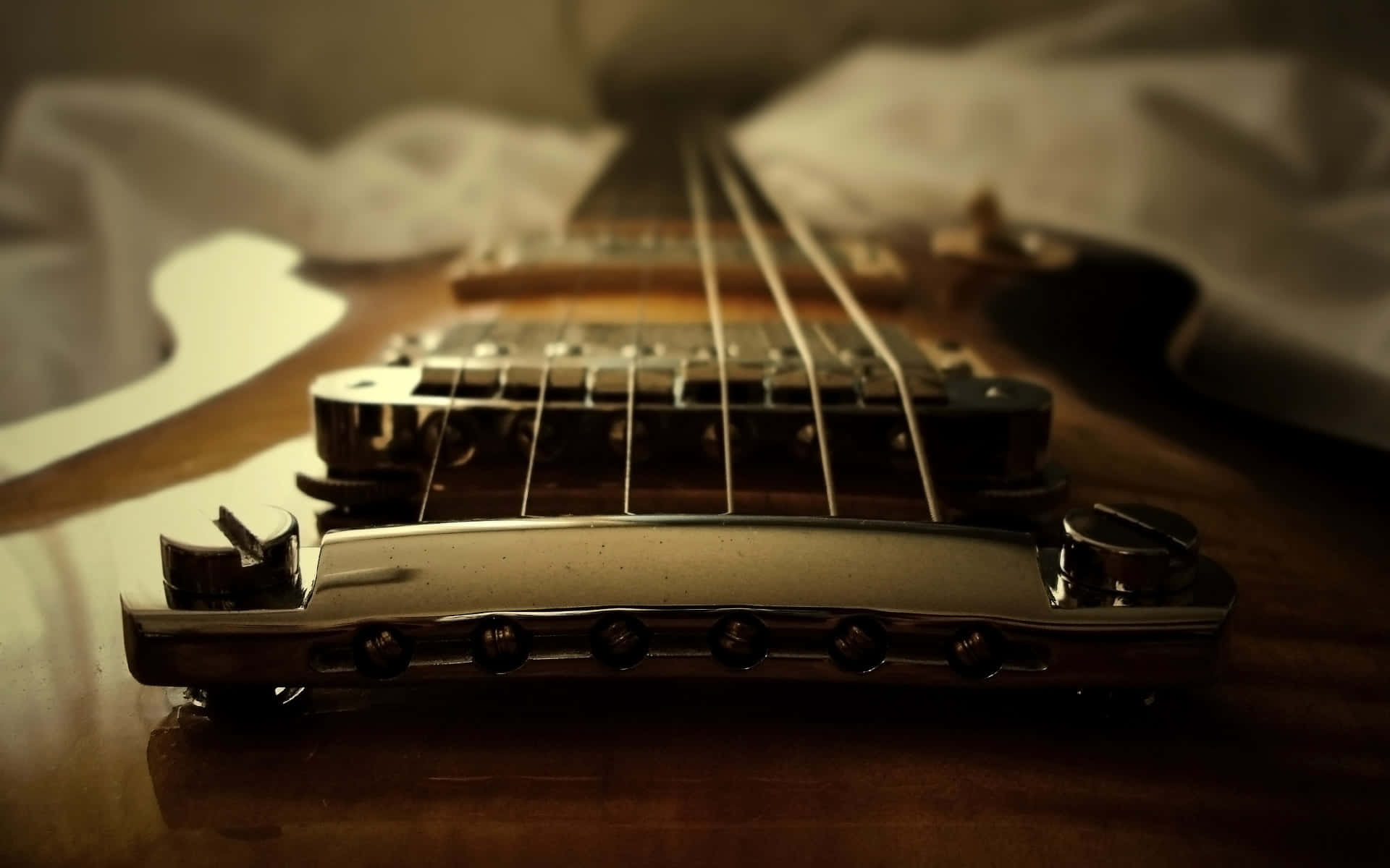 Closeup Electric Guitar Bridge Wallpaper