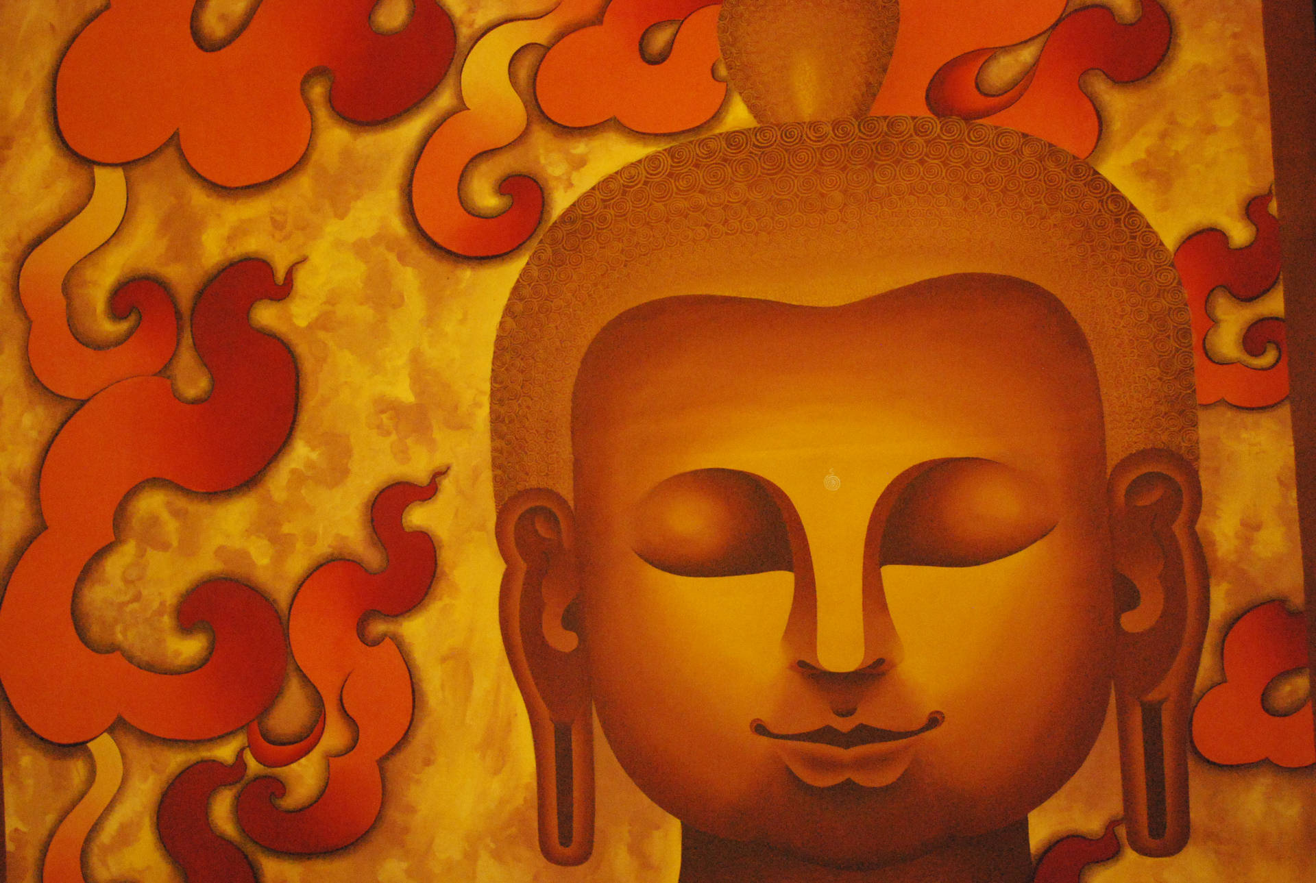 Closeup Graphic Golden Buddha Desktop Wallpaper