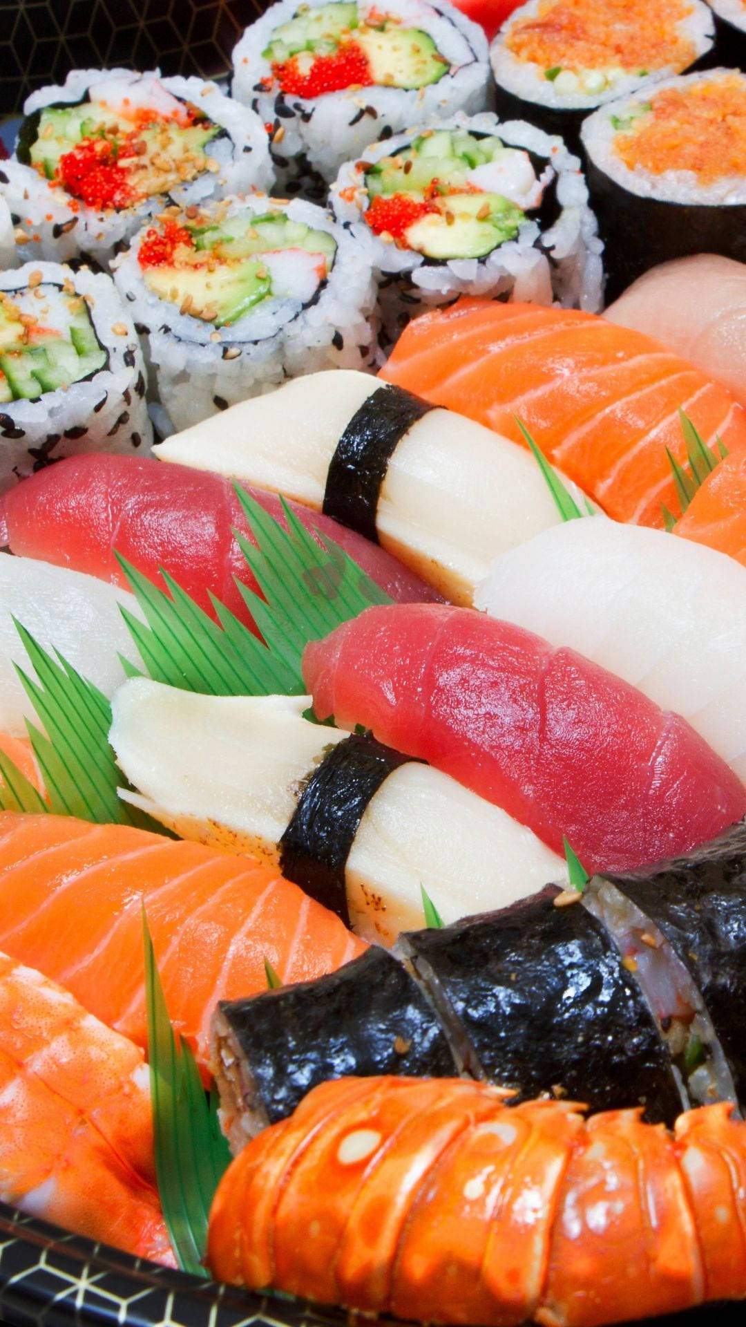 Closeup Oriental Sushi Cuisine Wallpaper