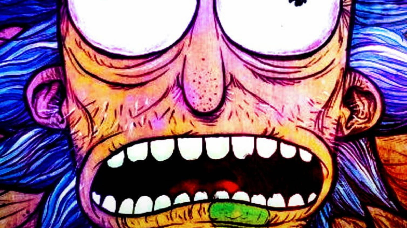 Closeup Rick And Morty Trippy Image Wallpaper