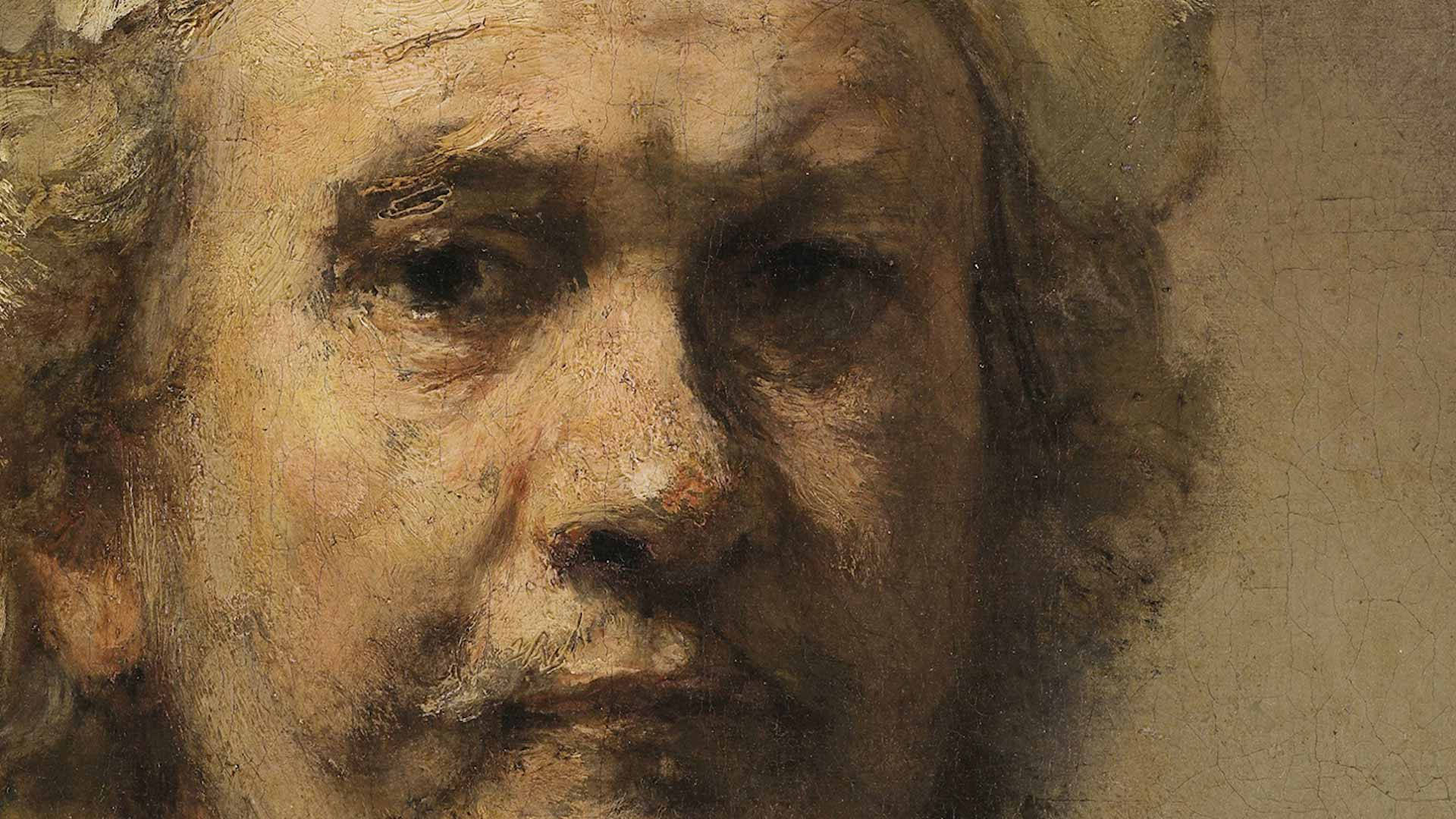 Nærbillede Selvportræt Af Rembrandt Wallpaper