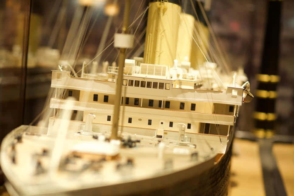 Closeup Ship Model Rms Titanic Museum Background
