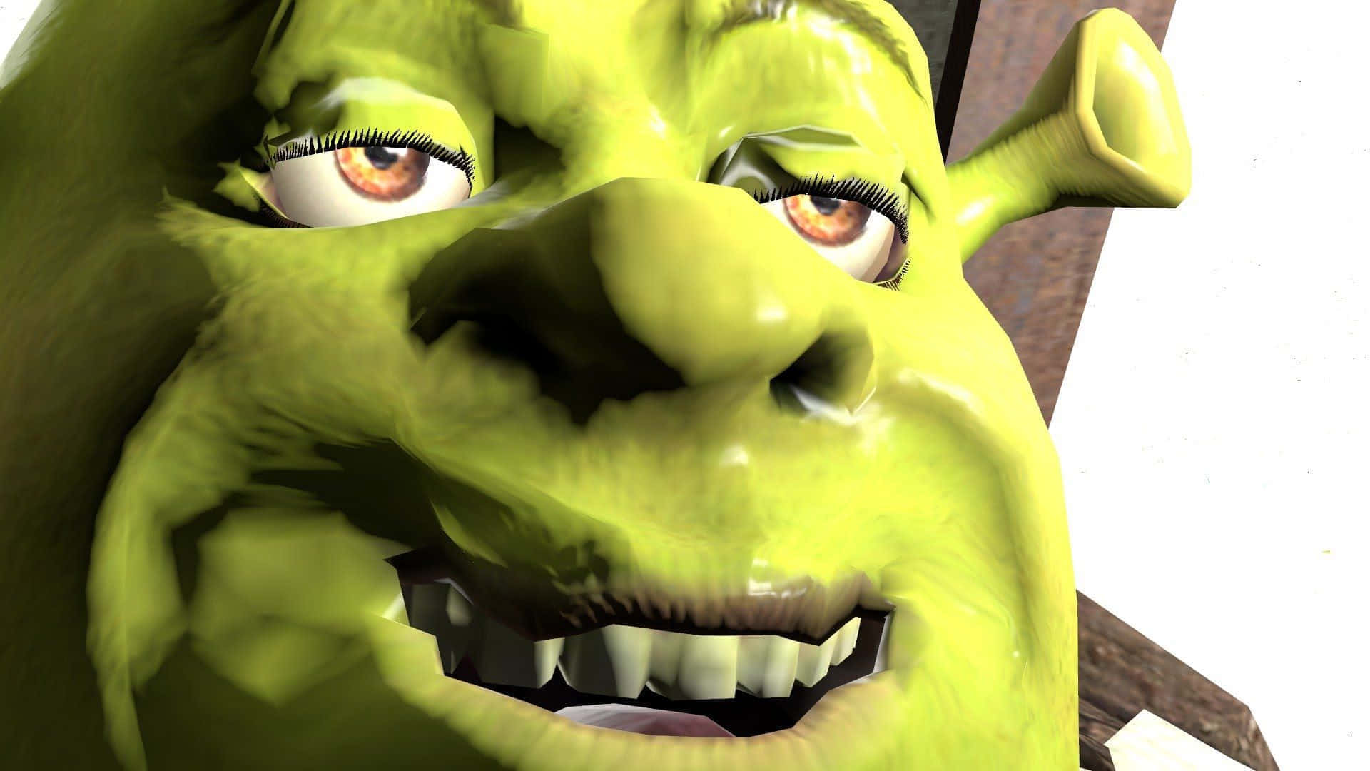 Closeup Shrek Smiling Wallpaper