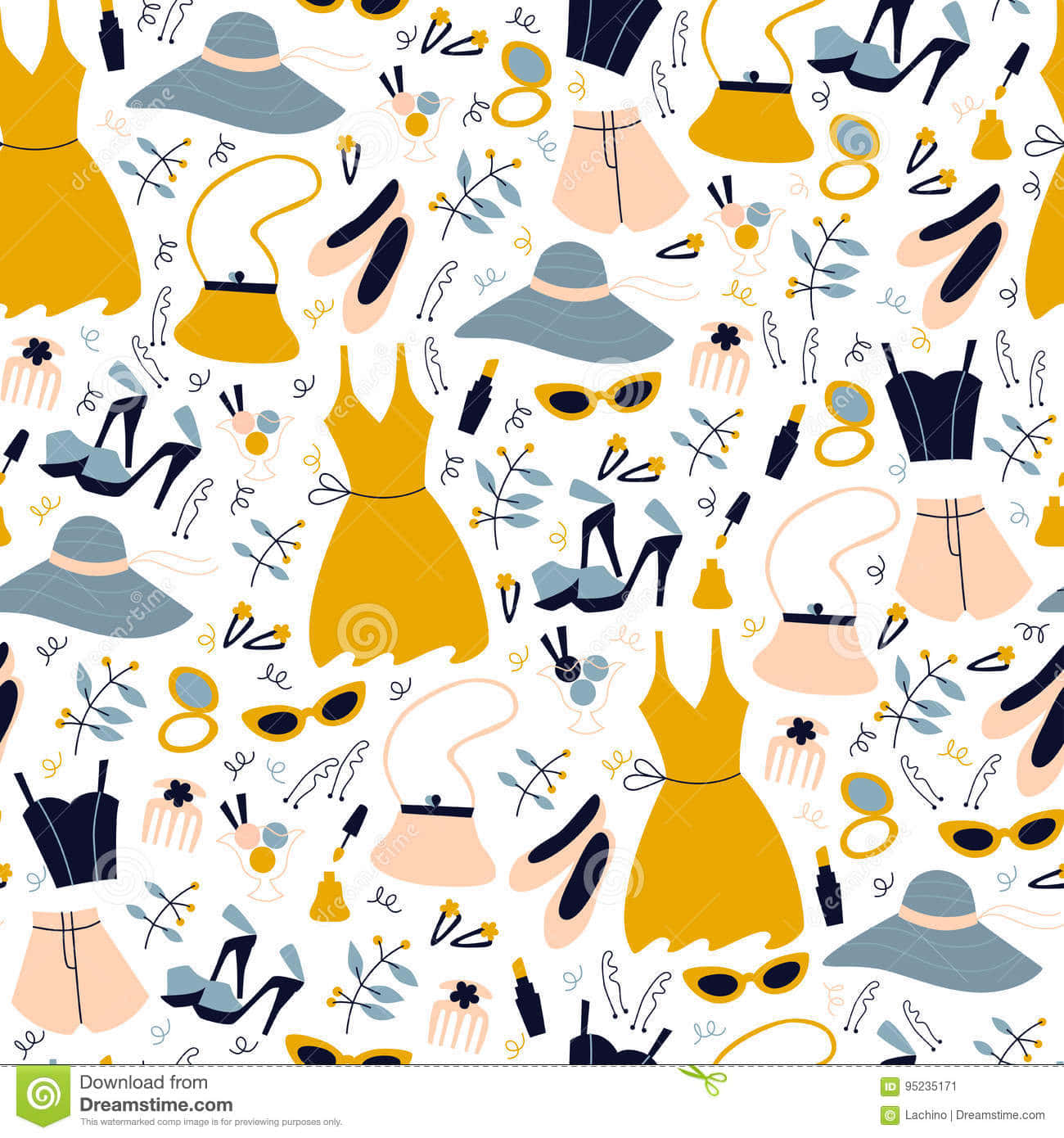 Seamless Pattern With Fashion Accessories