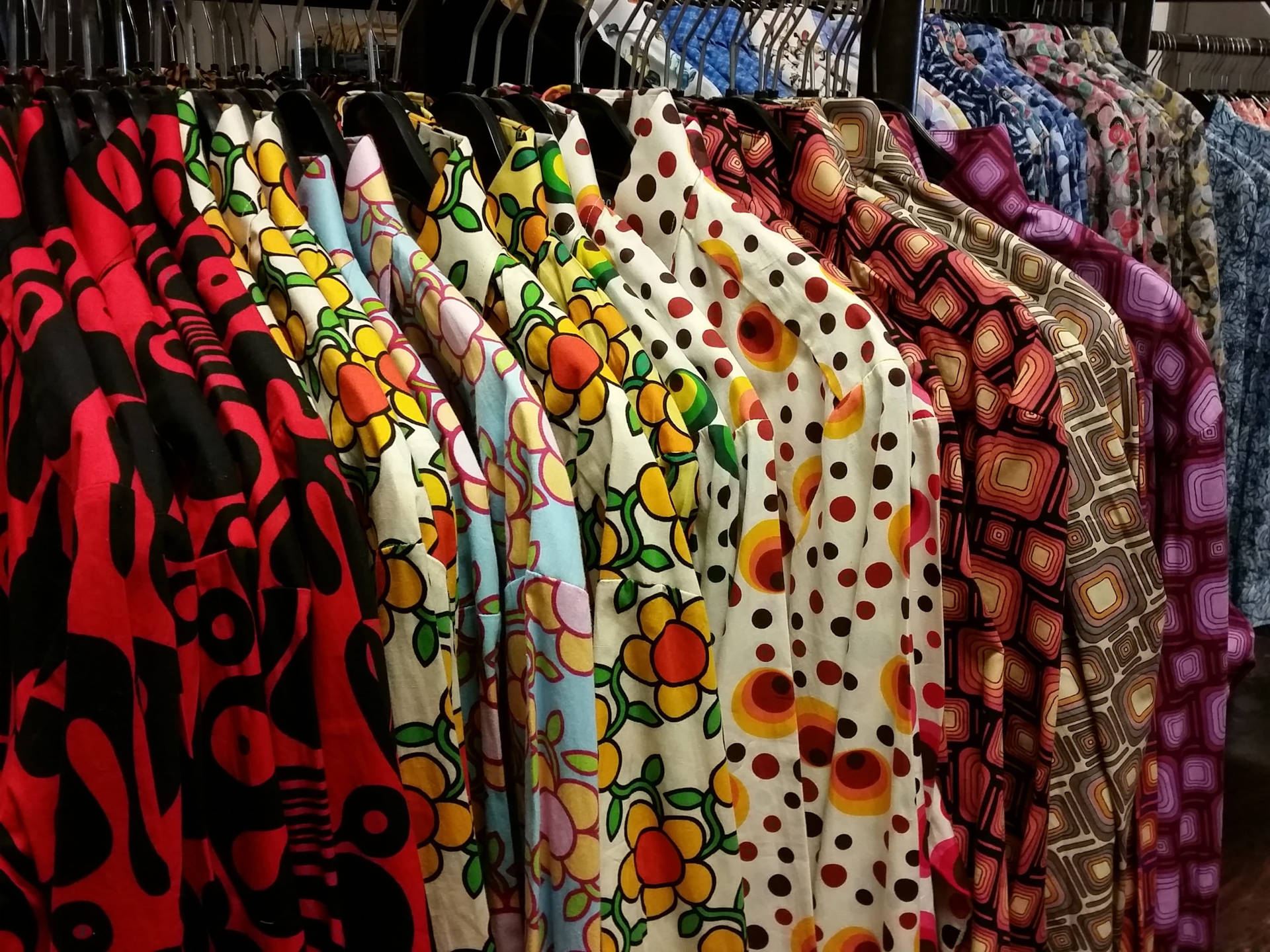 Clothes With Groovy Prints Background