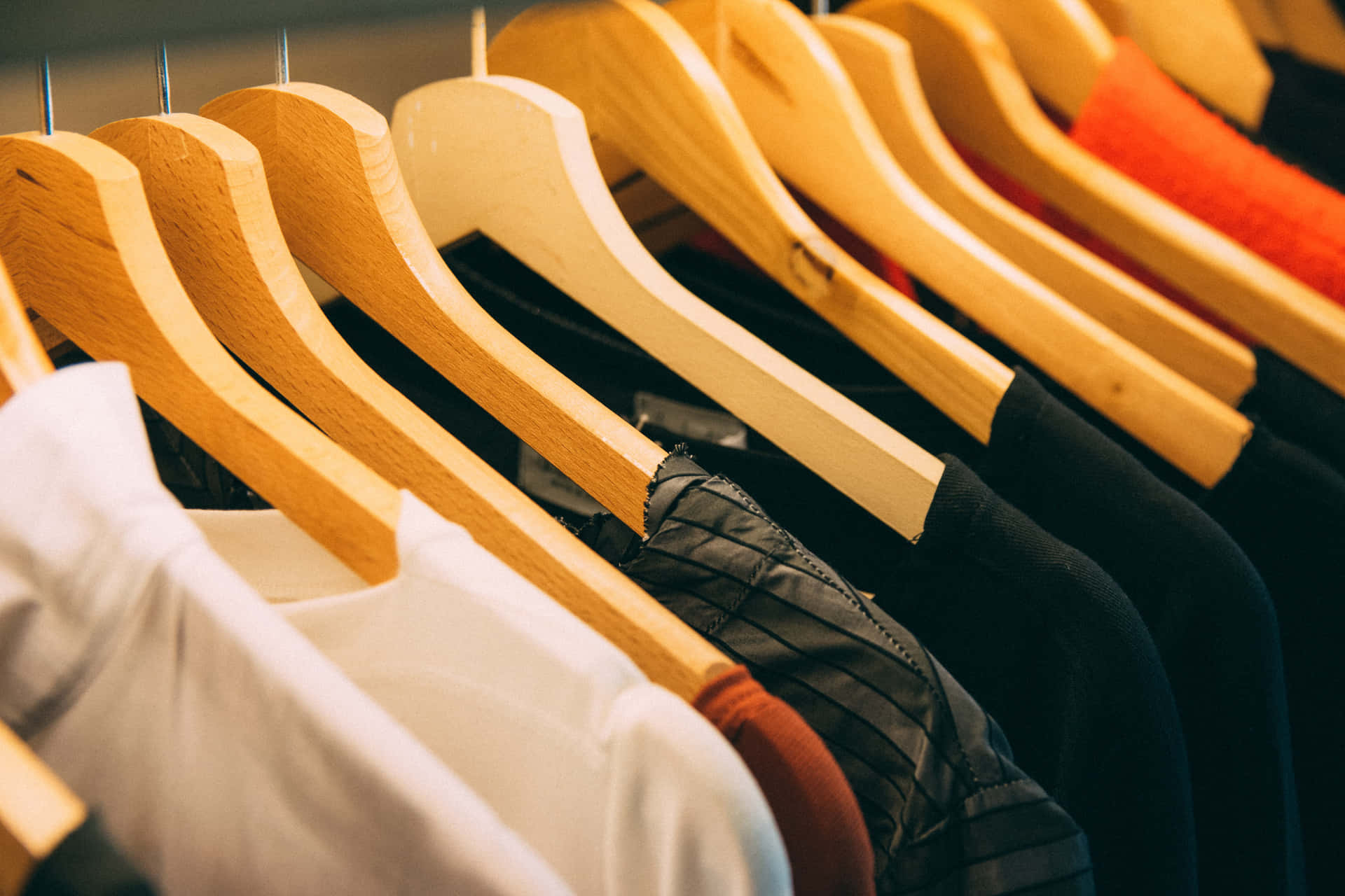 Wooden Hangers Clothing Store Picture