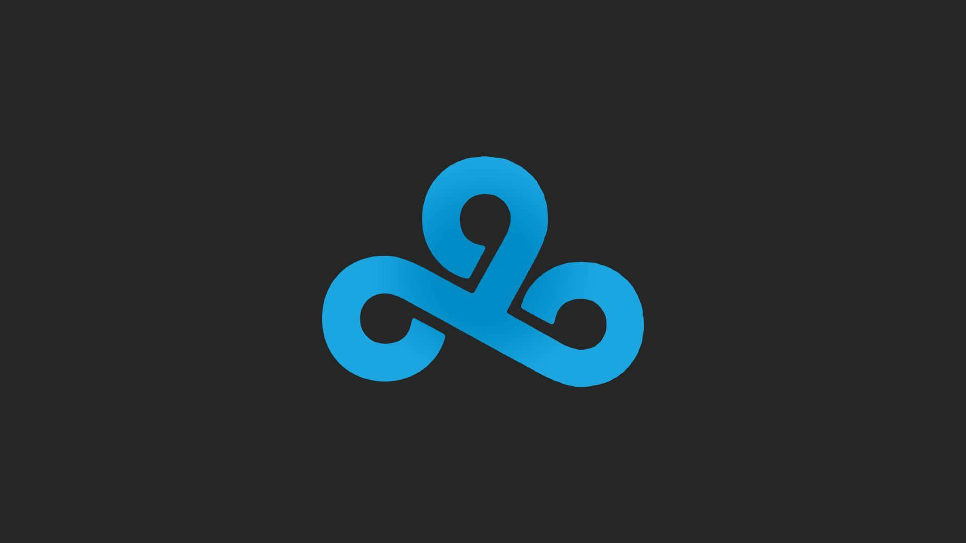 A Blue Logo With A Swirl On It Wallpaper