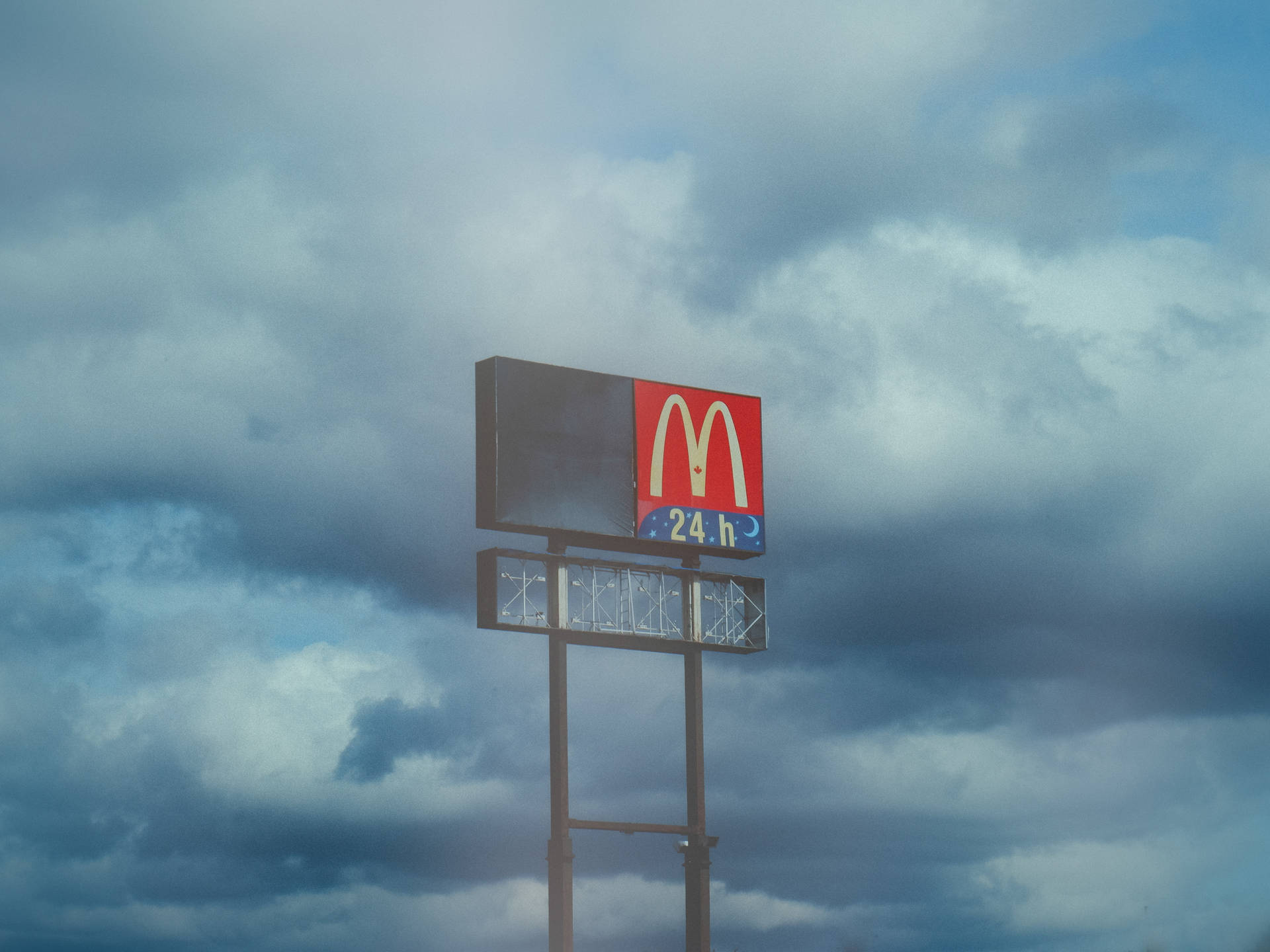 Cloud Aesthetic With Mcdonald's Signage Background