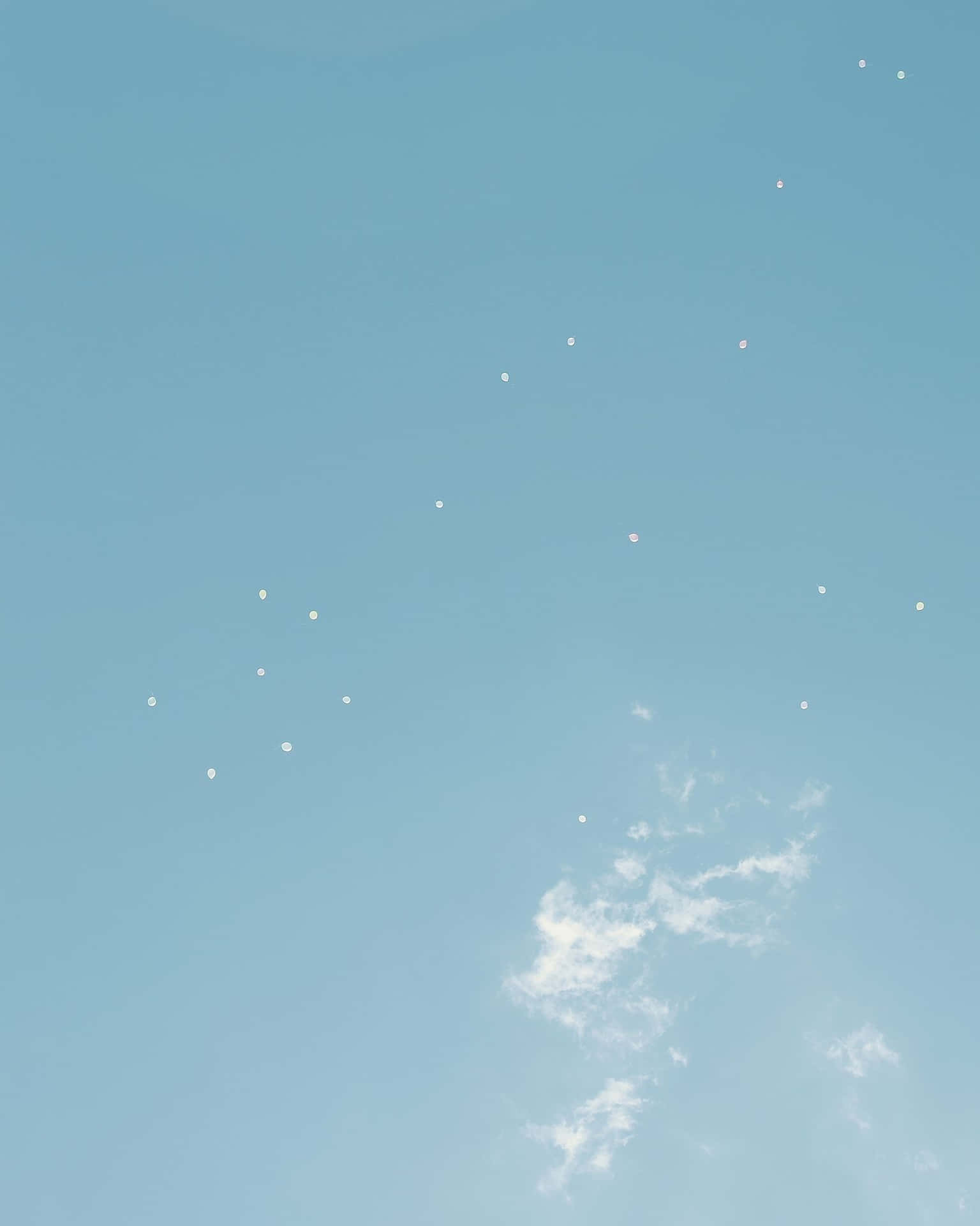 Cloud And White Dots Aesthetic Light Blue Wallpaper