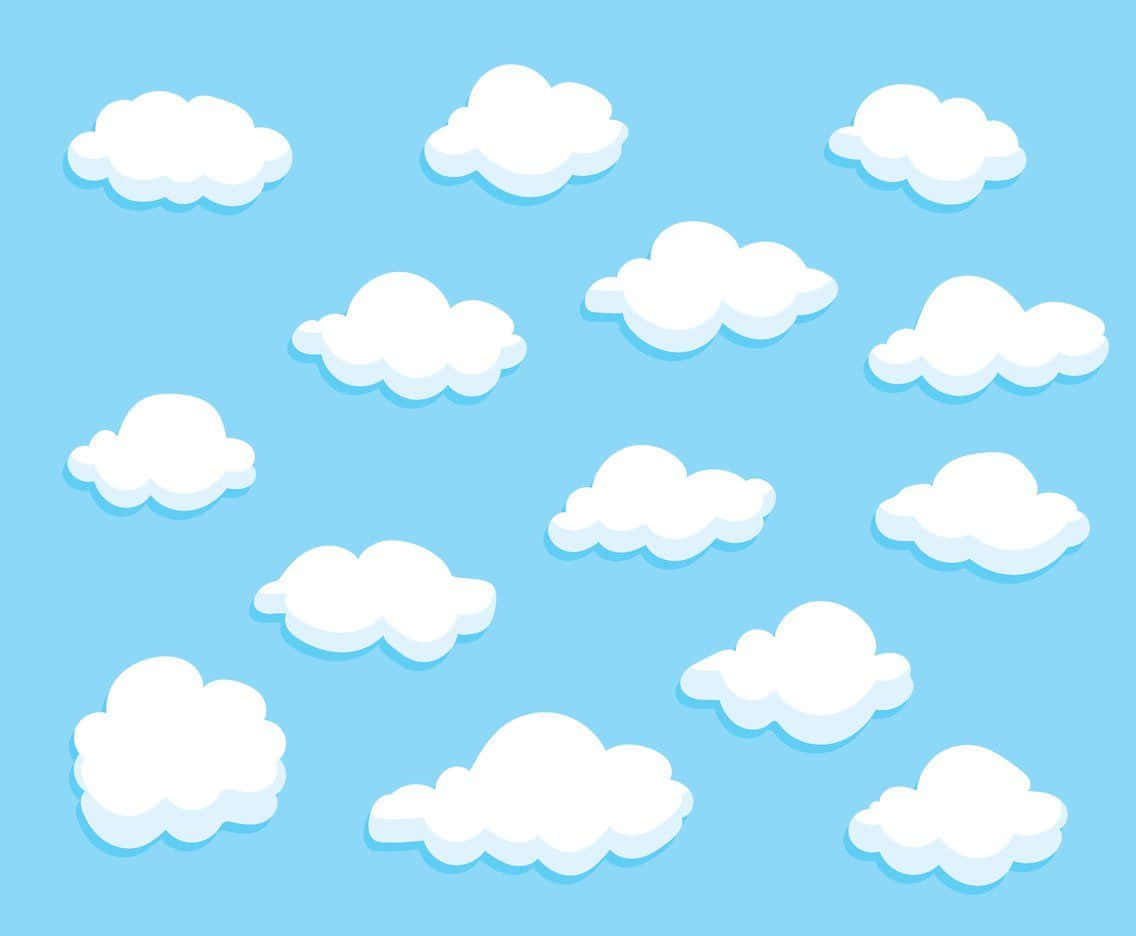 Hintergrundmit Weißen Flauschigen Kleinen Wolken