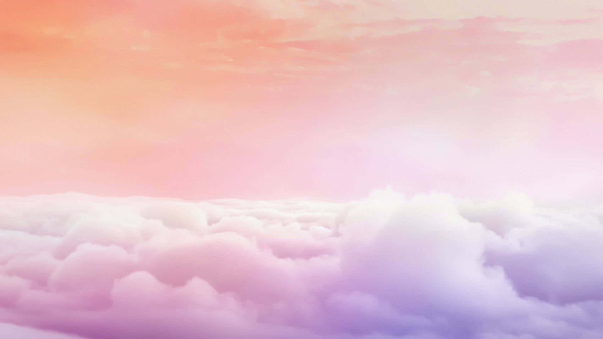 Orange Sky With Pink And Purple Clouds Background