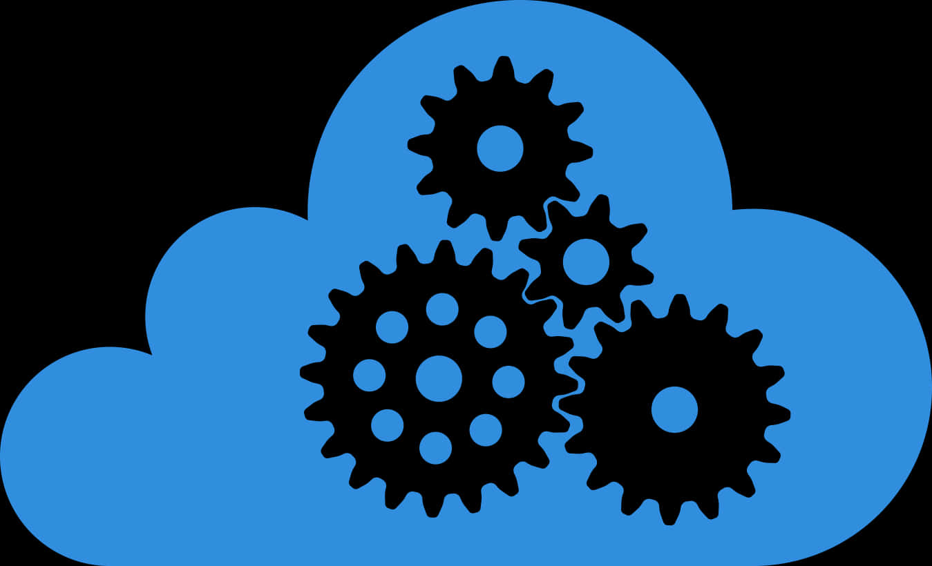 Cloud Computing Gears Graphic PNG