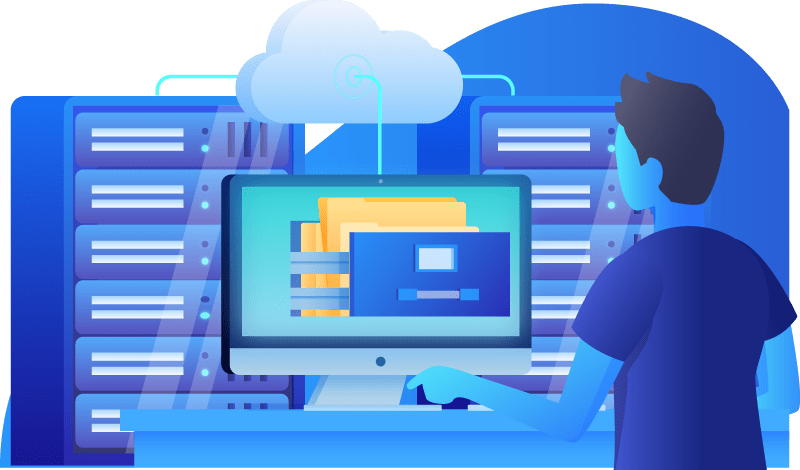 Cloud Data Management Illustration PNG