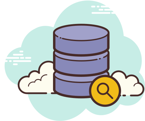Cloud Database Search Illustration PNG