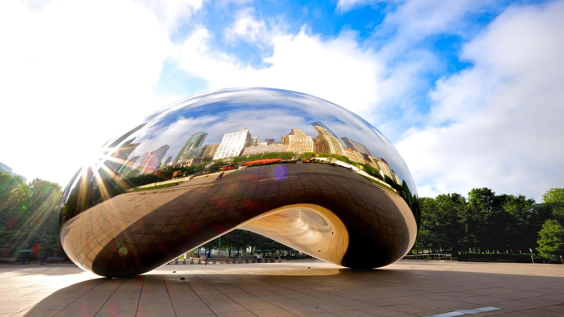 Cloud Gate Structure In Chicago Illinois Wallpaper
