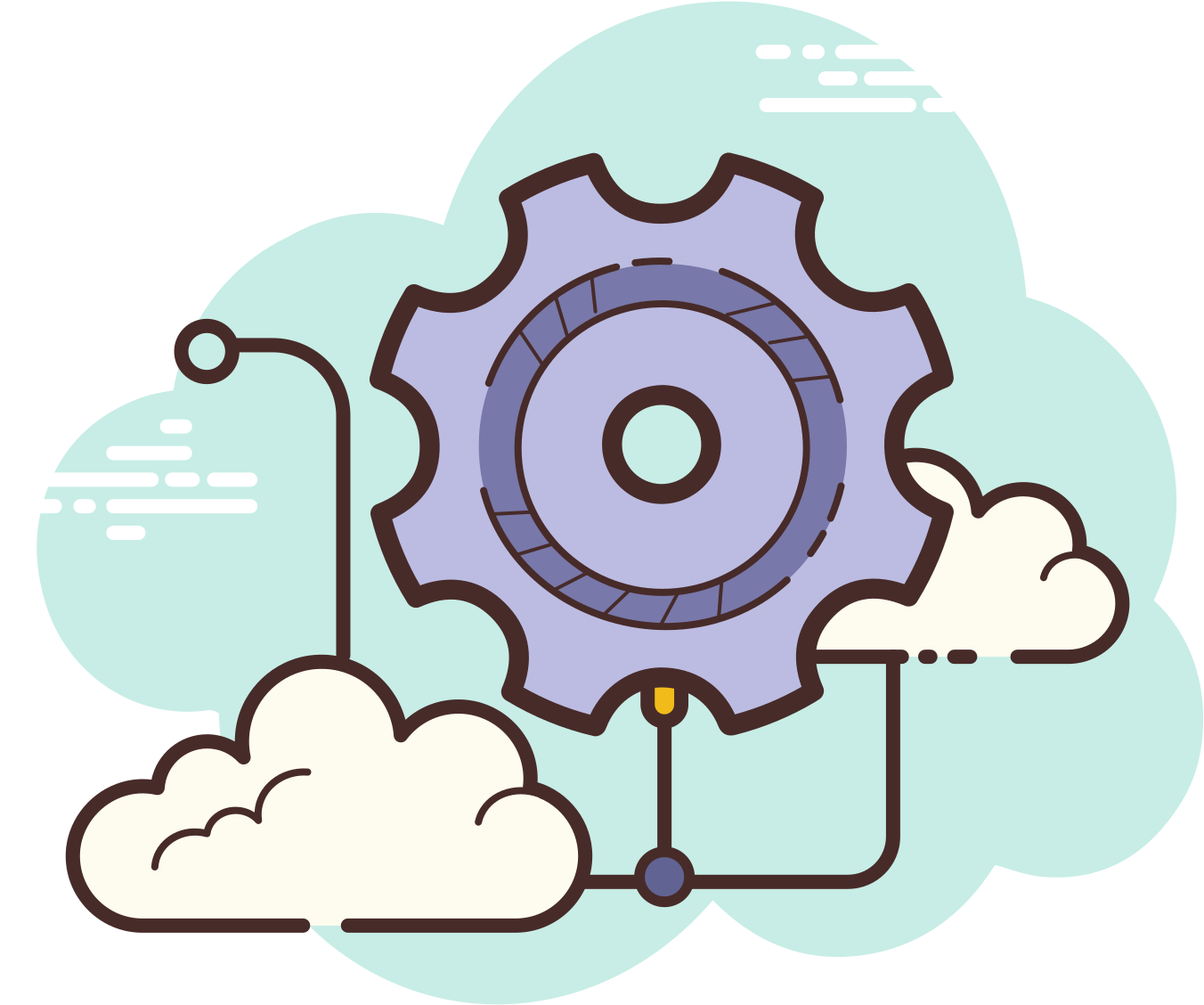 Cloud Gear Setting Icon PNG