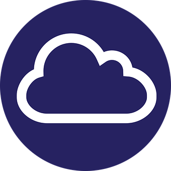 Cloud Icon Blue Background PNG