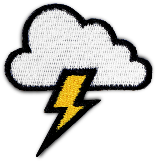 Cloud Lightning Bolt Patch PNG