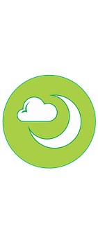Cloud Moon Icon Green Background PNG