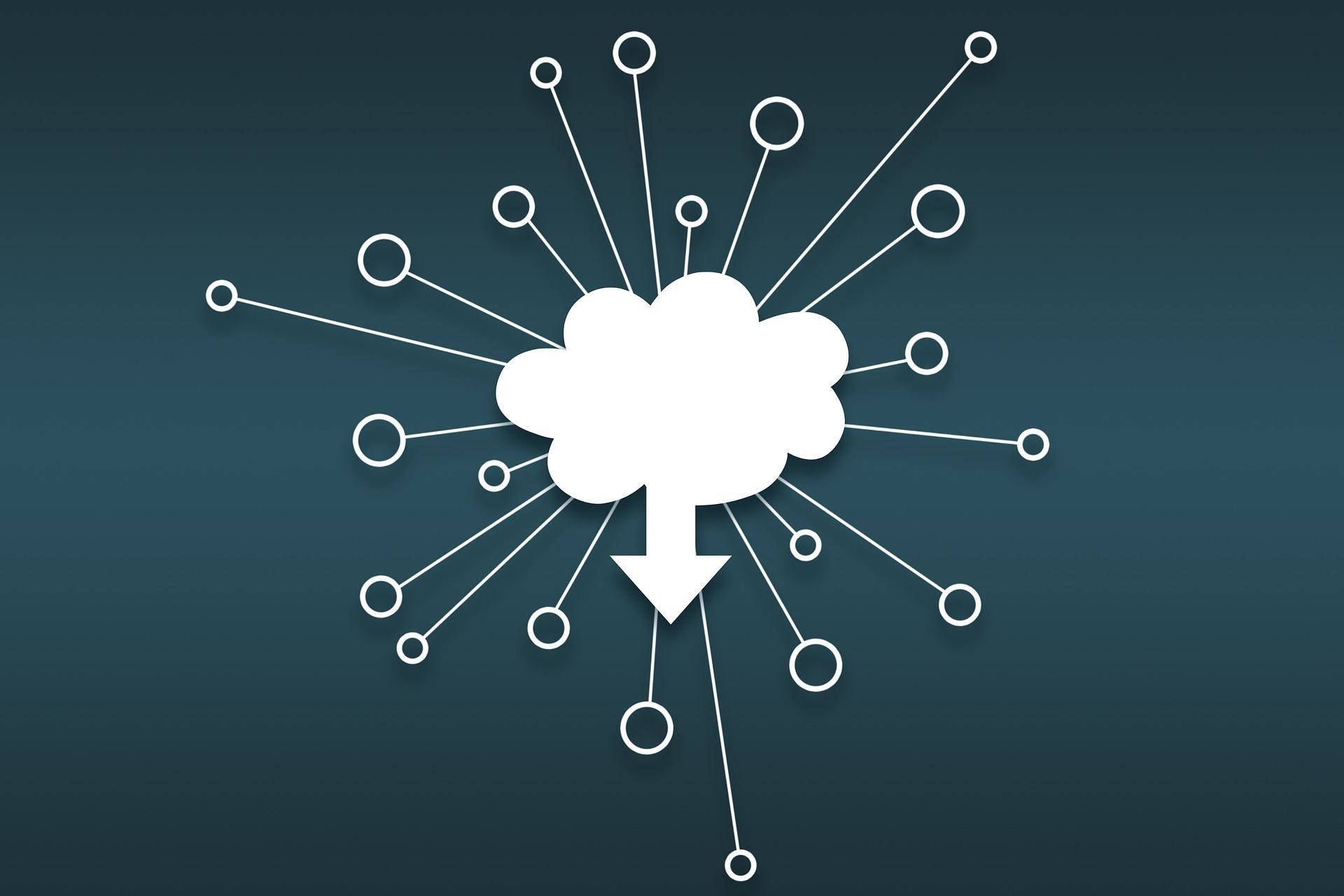 Cloud Storage Network Minimalist Graphic Art Background