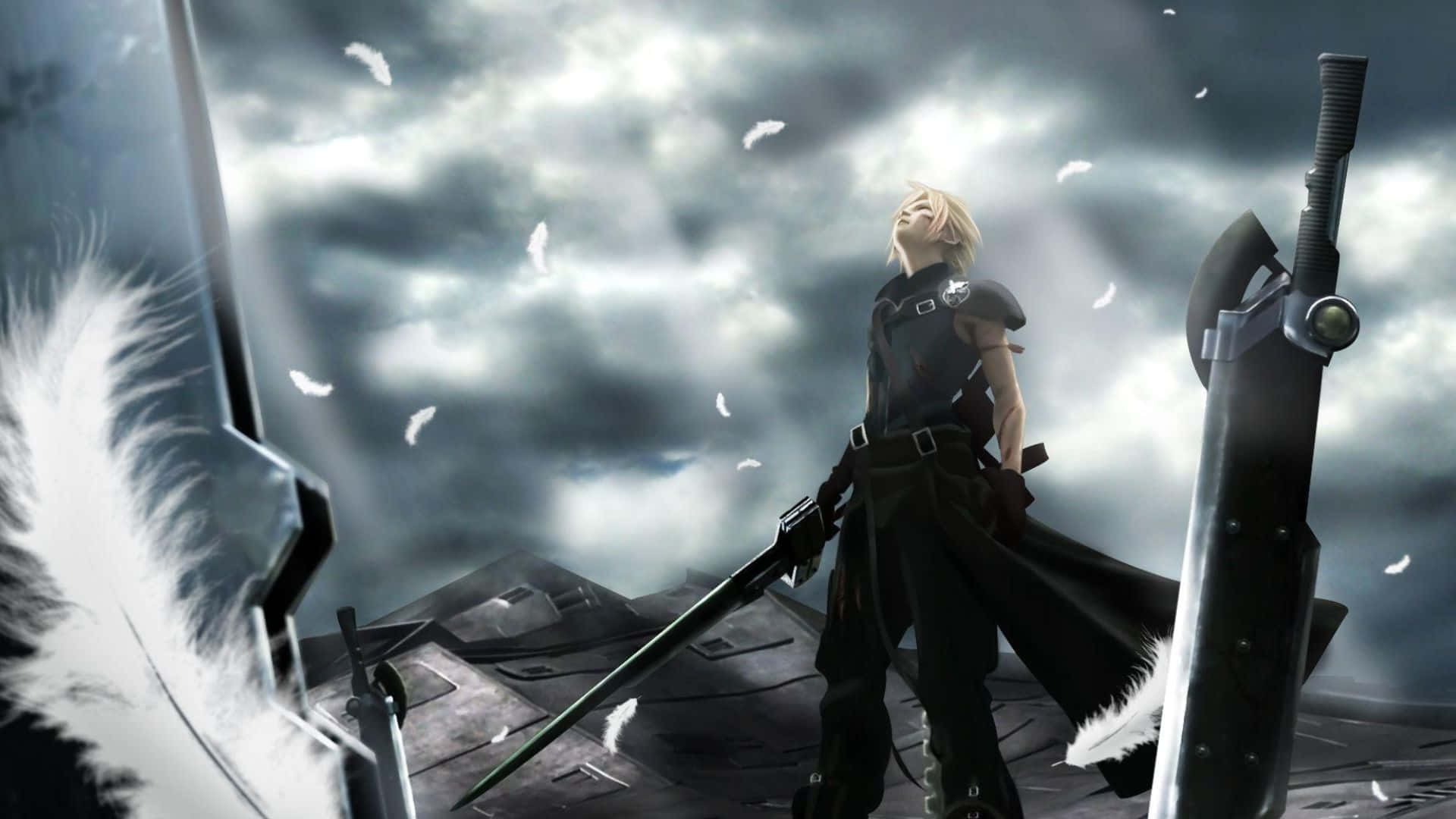 Cloud Strife With Buster Sword Wallpaper