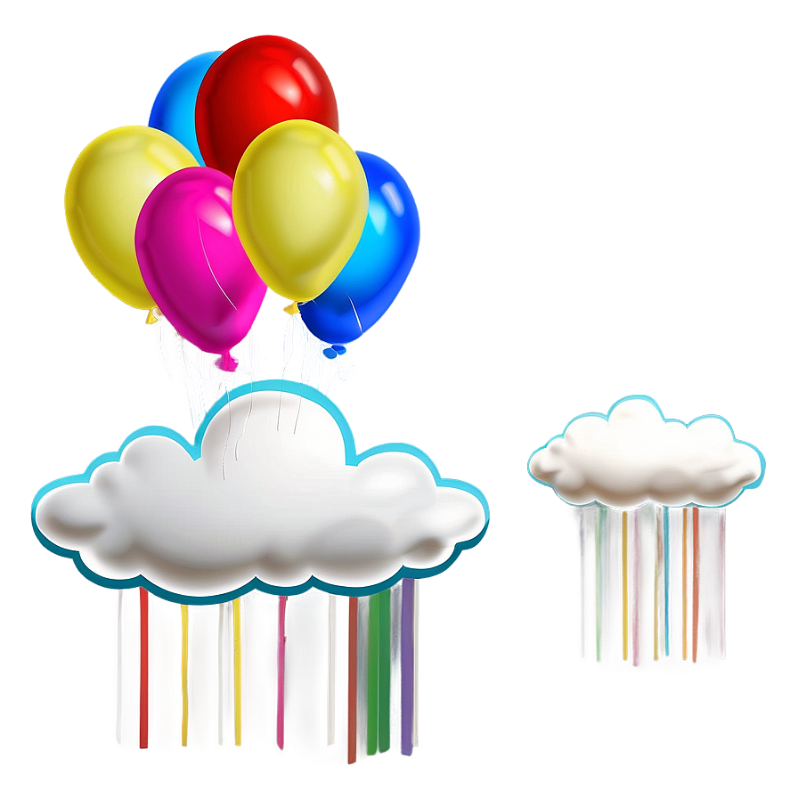 Cloud With Balloons Png 06252024 PNG