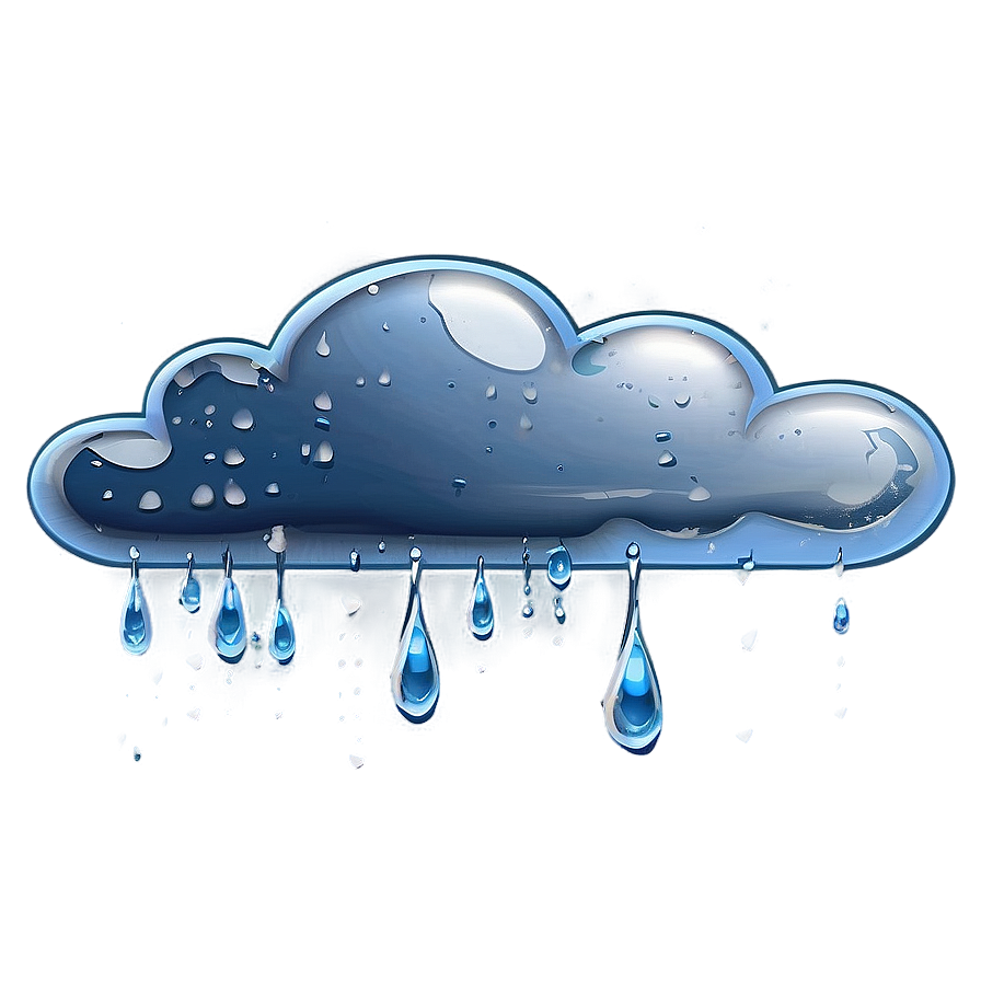 Cloud With Raindrops Png Dqr58 PNG