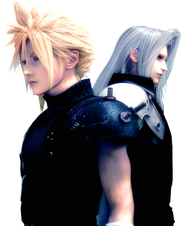 Cloudand Sephiroth Backto Back PNG