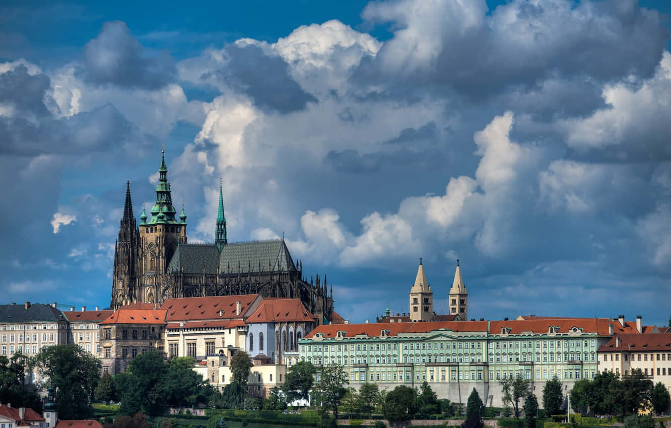 Clouds At Prague Castle Wallpaper