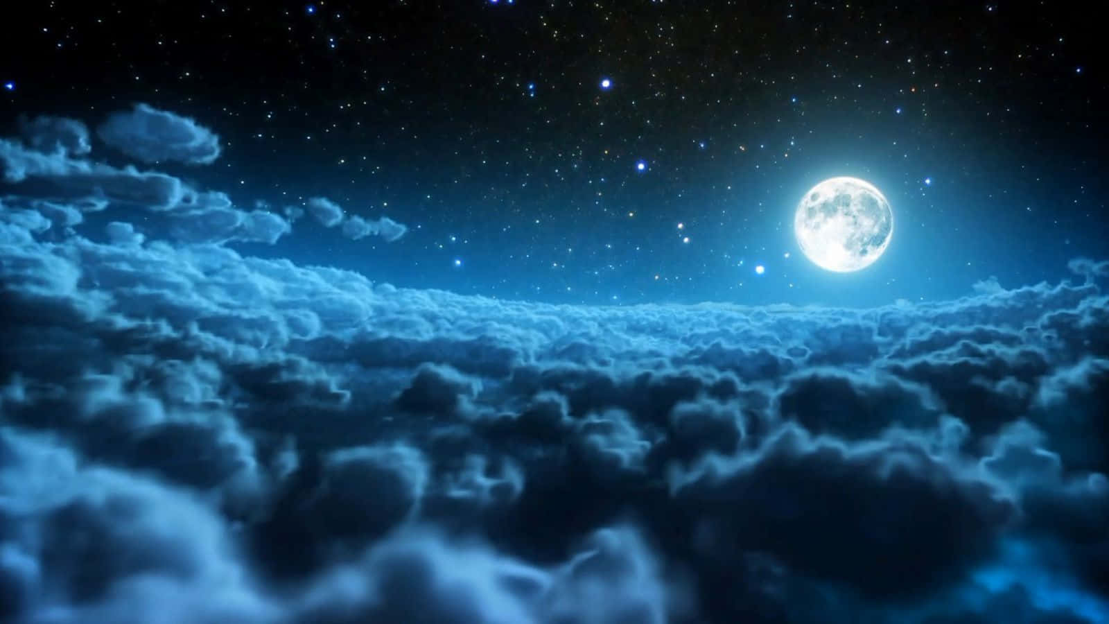 Clouds And Dark Blue Starry Sky Background