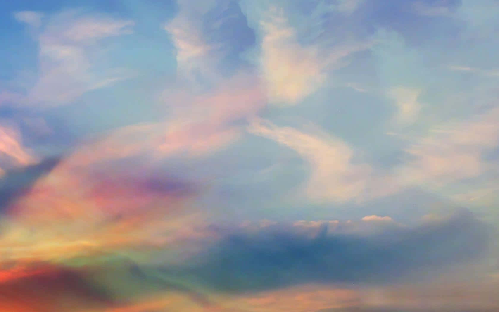 Iridescent Scattered Cirrostratus Clouds Background