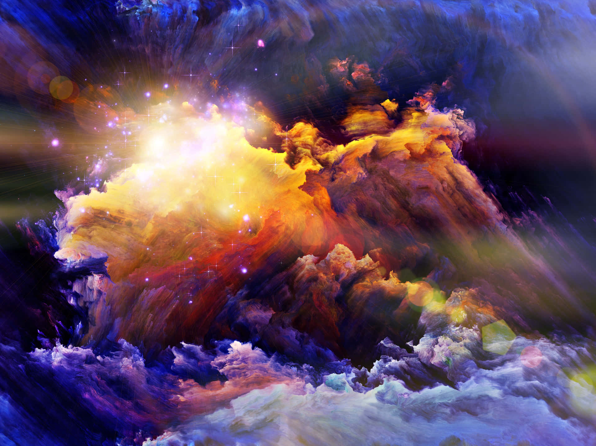 Lillaorange Nebula Skyer Baggrund
