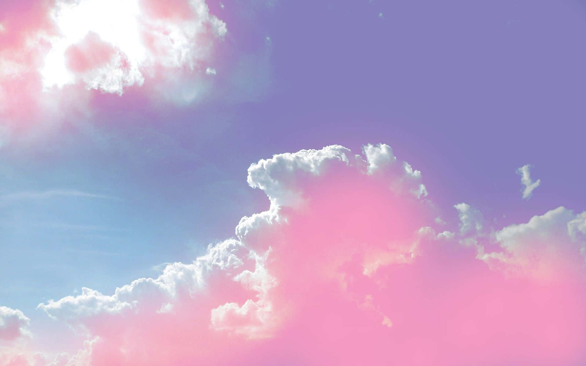 Sky With Glowing Pink Clouds Background