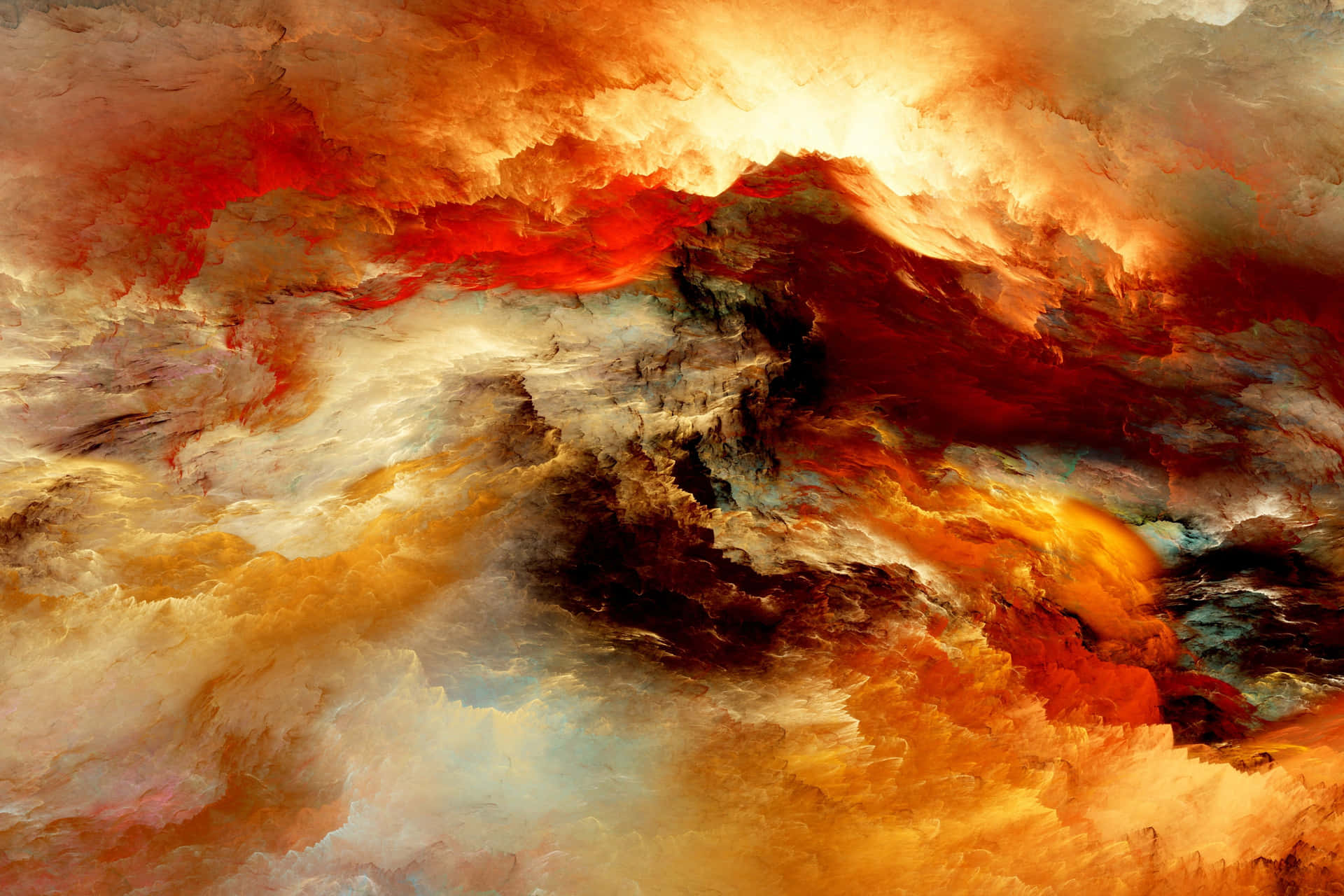 Red Orange Abstract Clouds Background