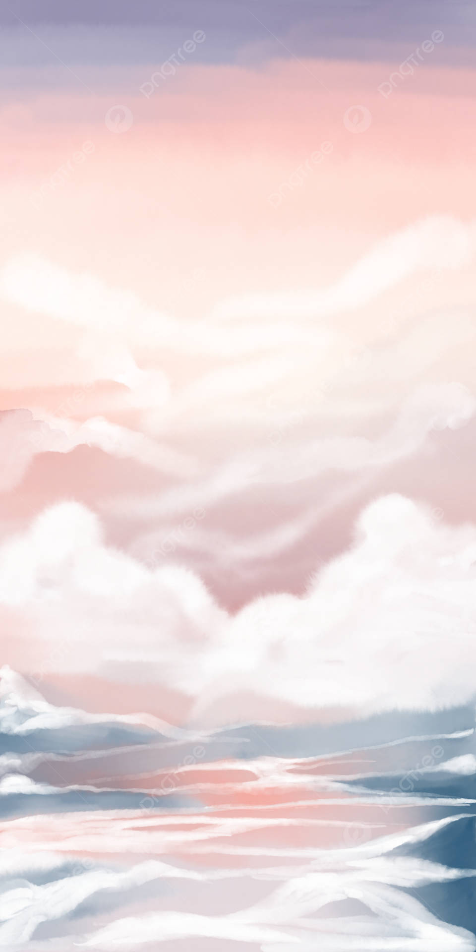A Watercolor Painting Of Clouds And Water Wallpaper