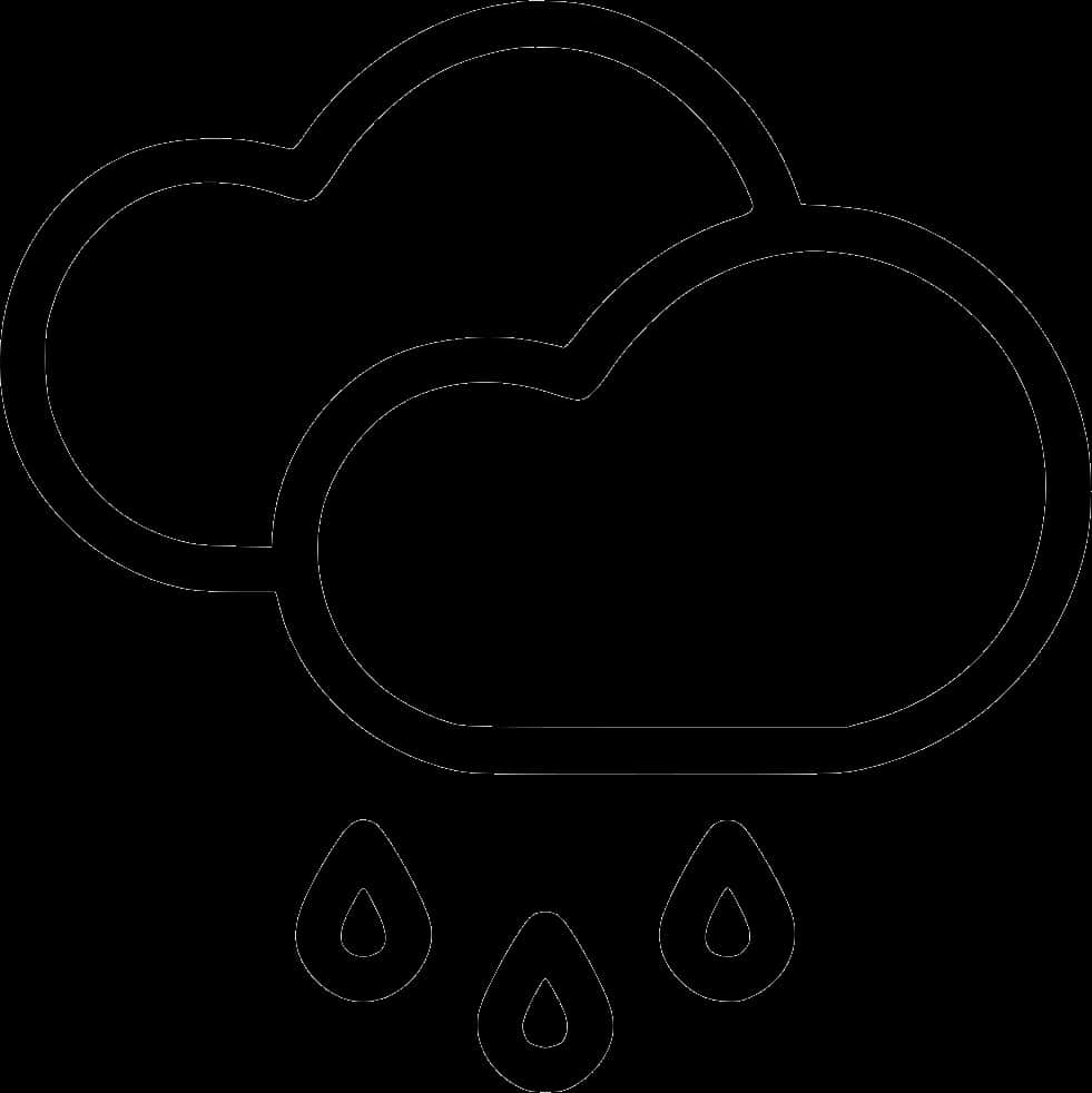 Cloudsand Raindrops Outline PNG