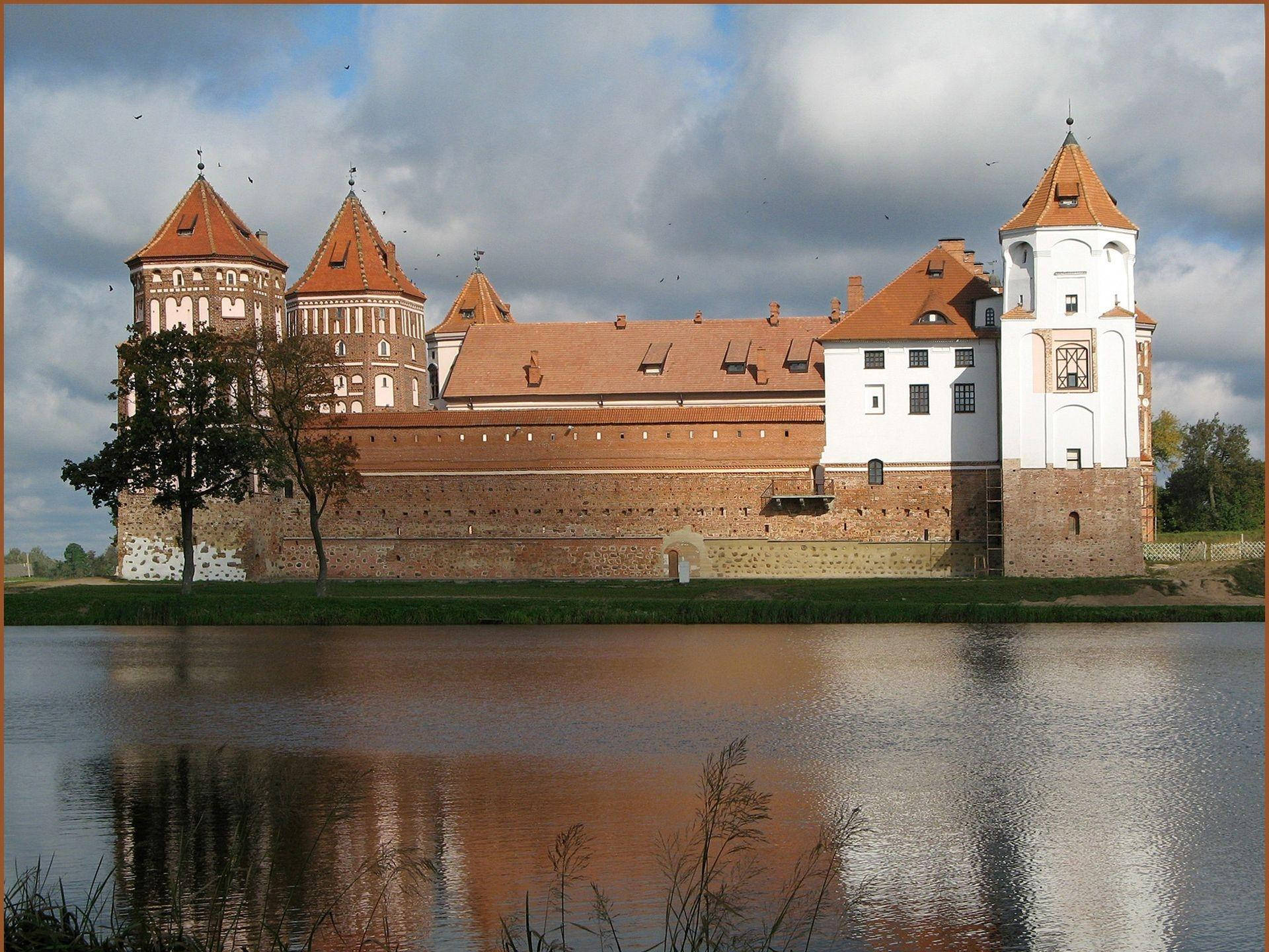 Cloudy Belarus Castle Background